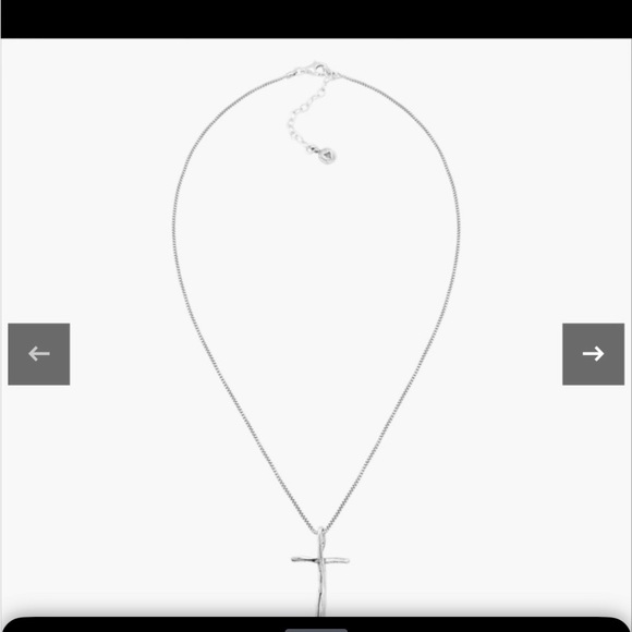 Organic Cross Pendant Necklace - Picture 3 of 8